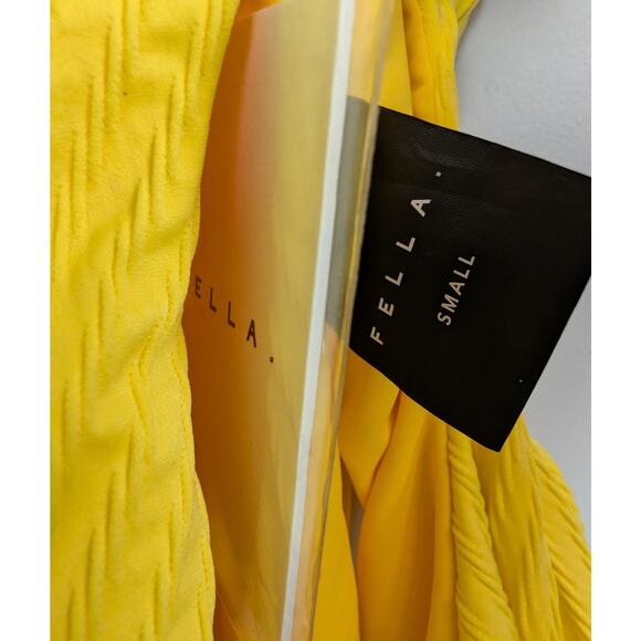NWT FELLA Zac One Piece Textured Swimsuit Yellow S - Picture 10 of 11